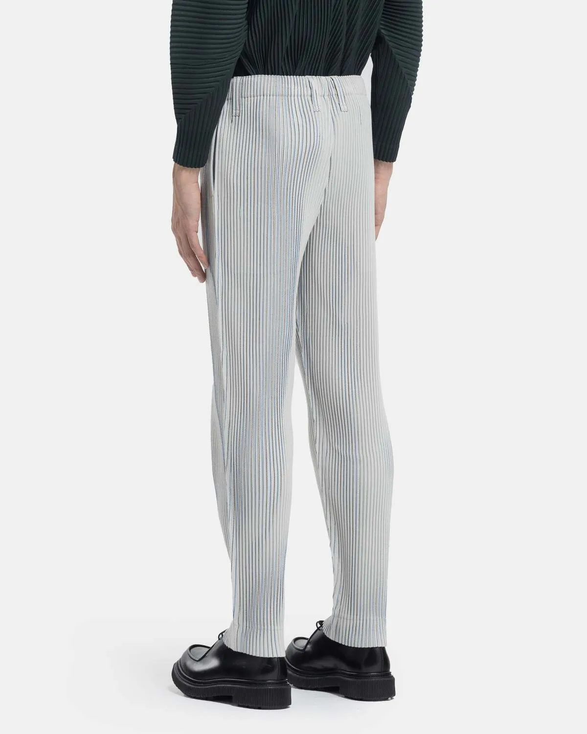 Ivory Tweed Pleated Pants