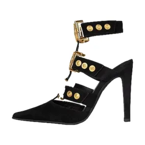 LIONNESS Decollete Sling Back Tacco 11 cm Black\