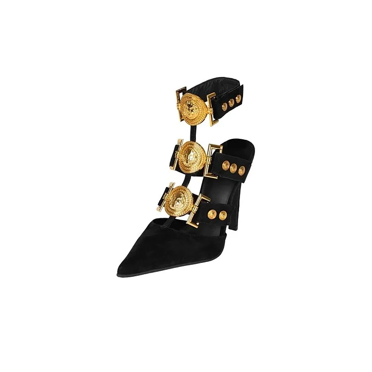 LIONNESS Decollete Sling Back Tacco 11 cm Black\