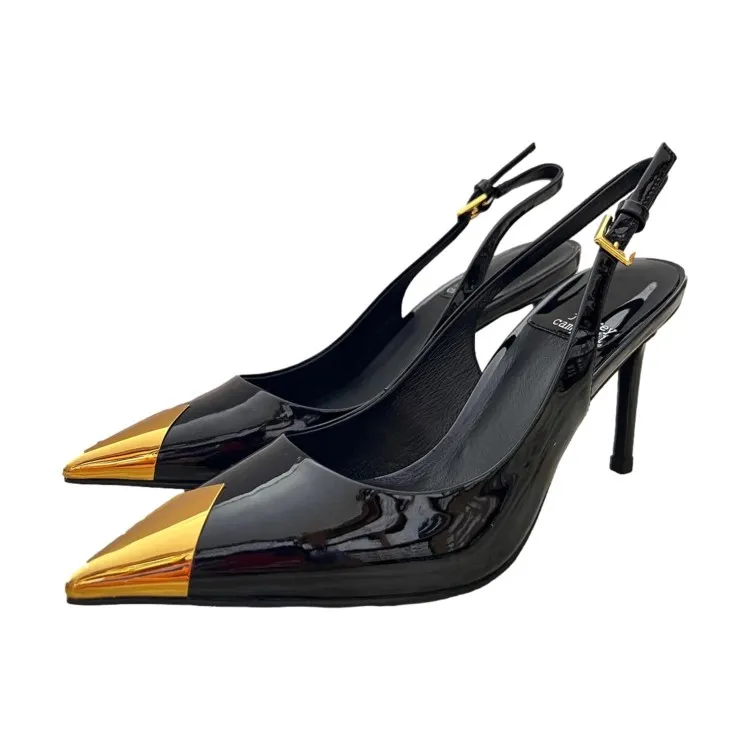 SIZZLIN Decollete Sling Back Tacco 8 cm Black