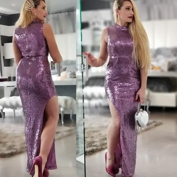 Purple Jessica Rabbit sequin dress