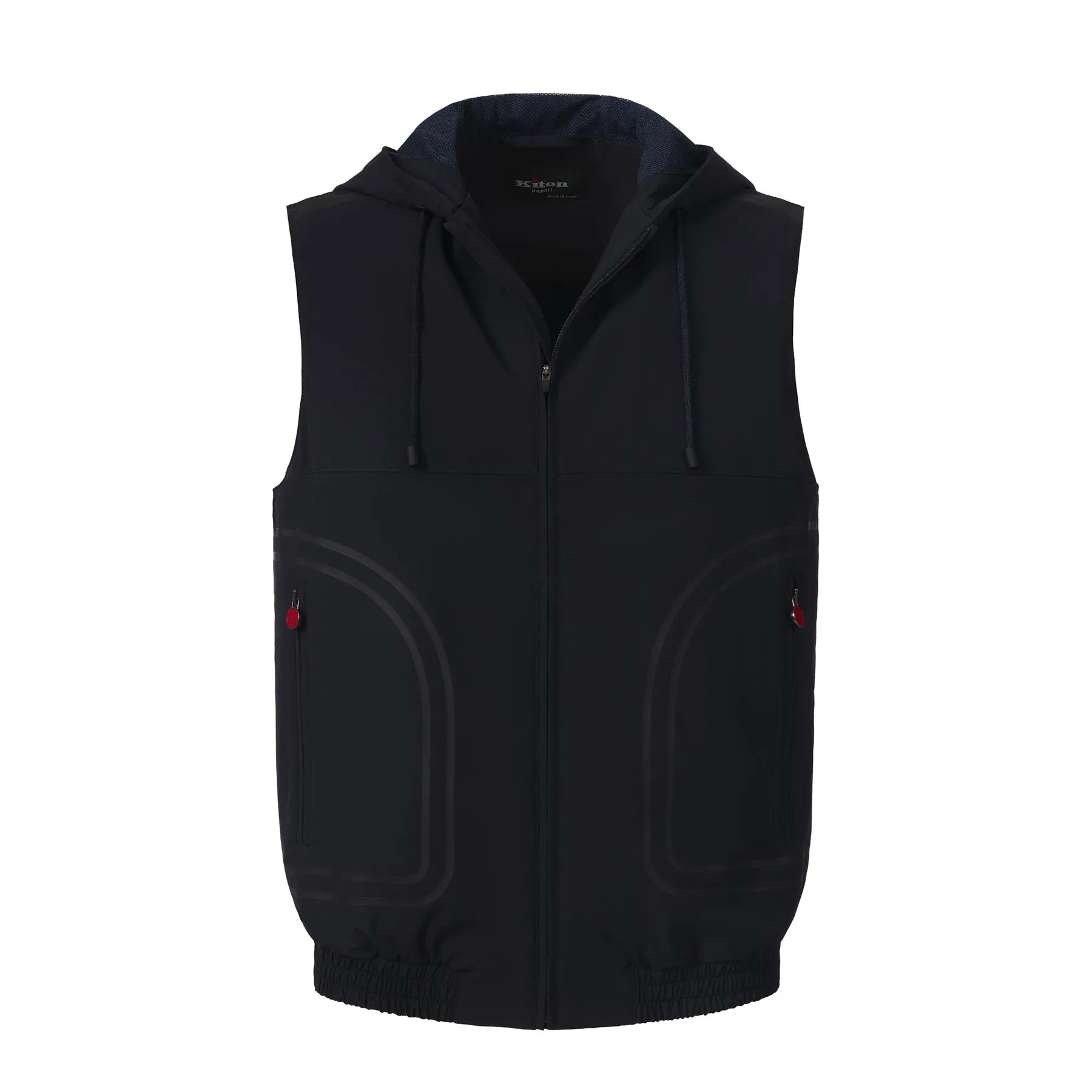  Kiton Hooded Sport Vest in Dark Blue