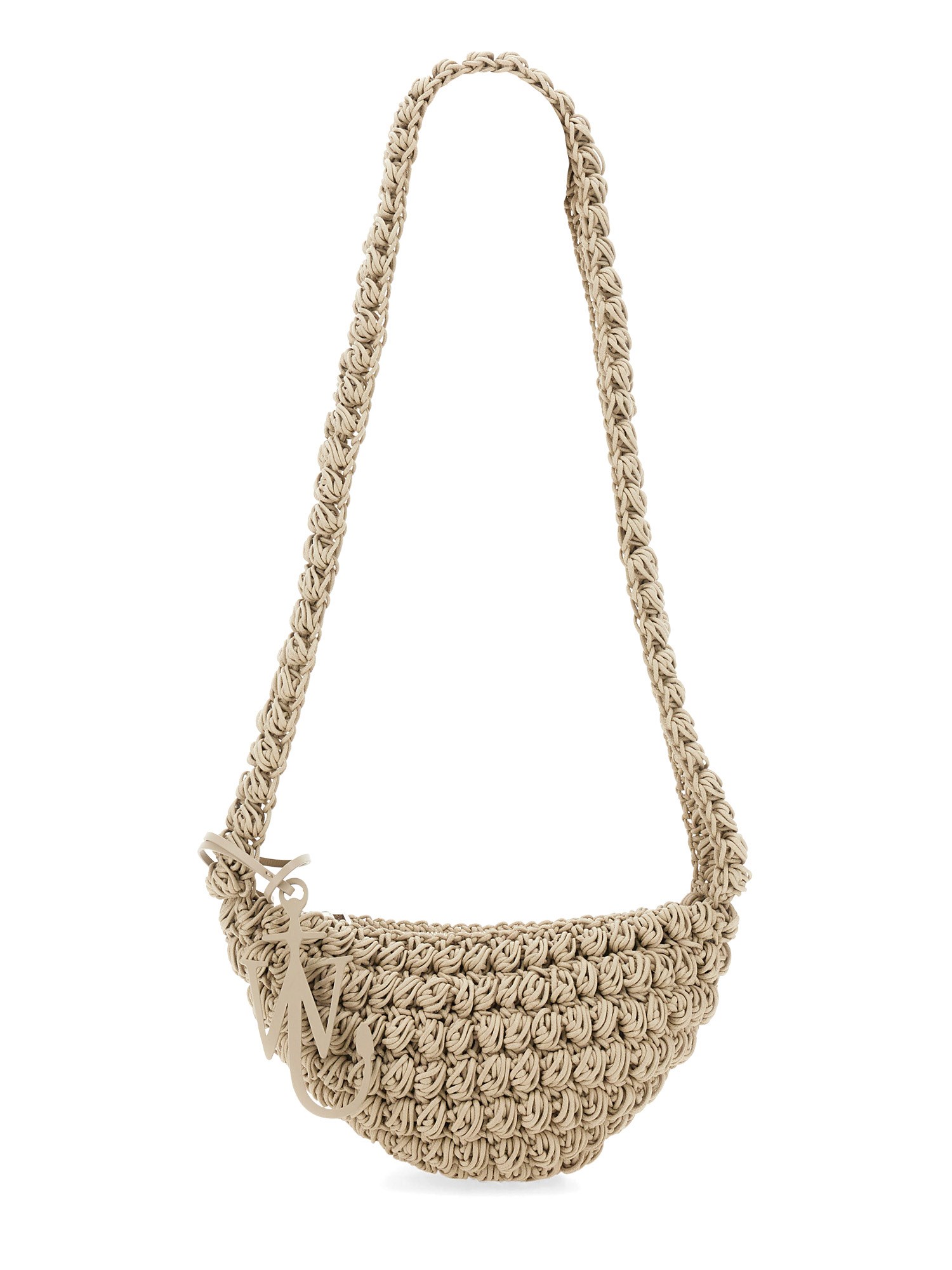 Knitted Pop Corn Sling Bag with Woven Pattern\