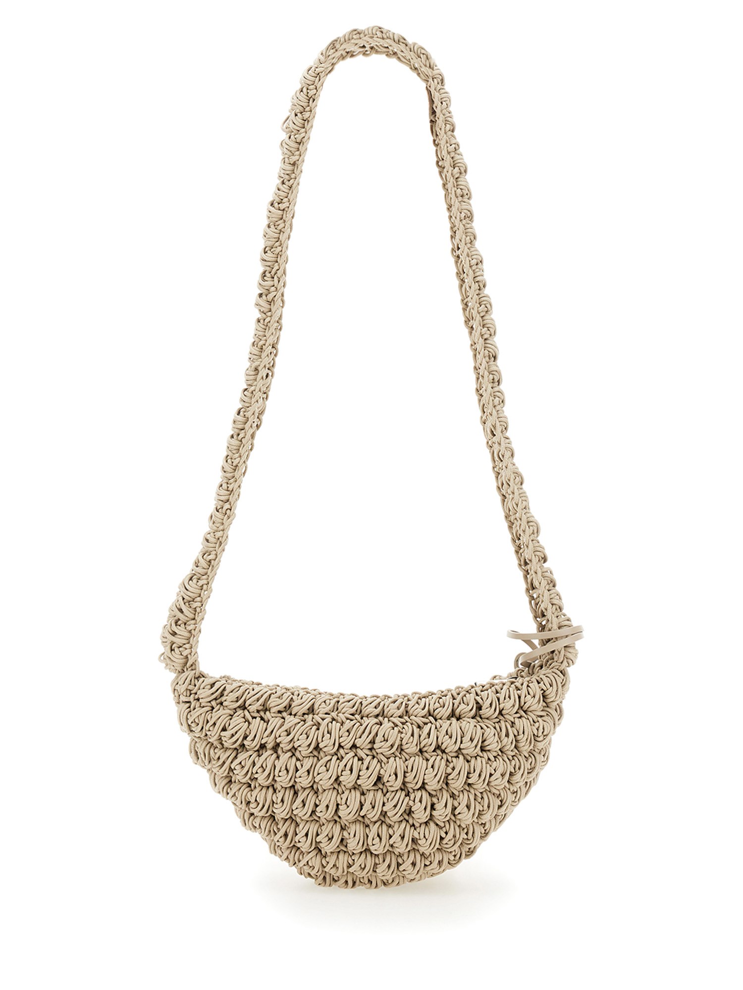 Knitted Pop Corn Sling Bag with Woven Pattern\