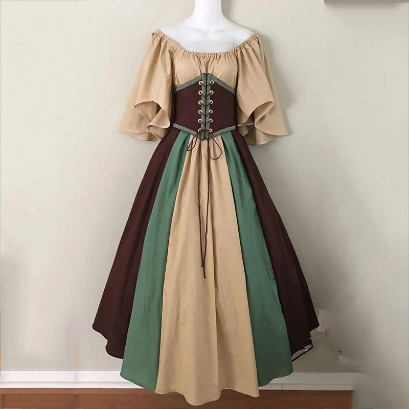 Lace-up Dress with Flying Sleeves by European American Medieval