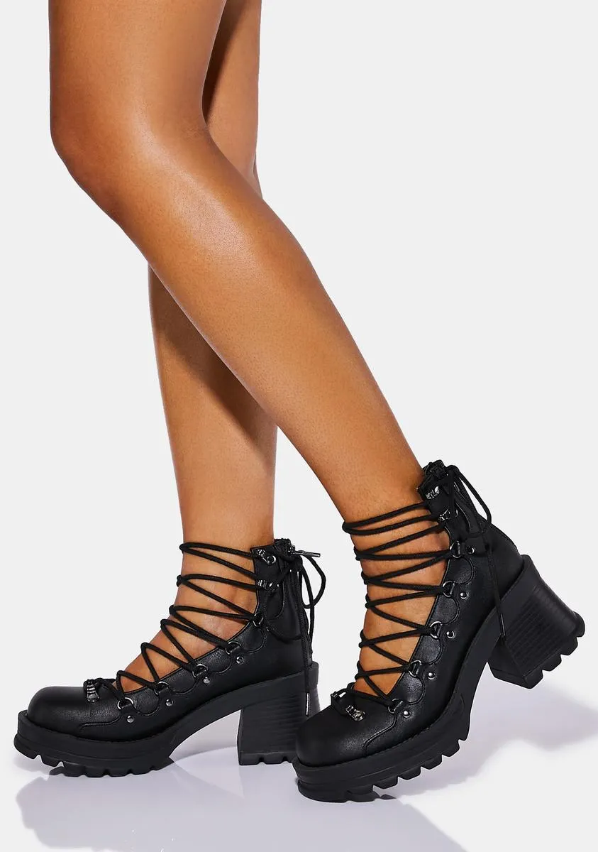 Lace Up Platform Heels