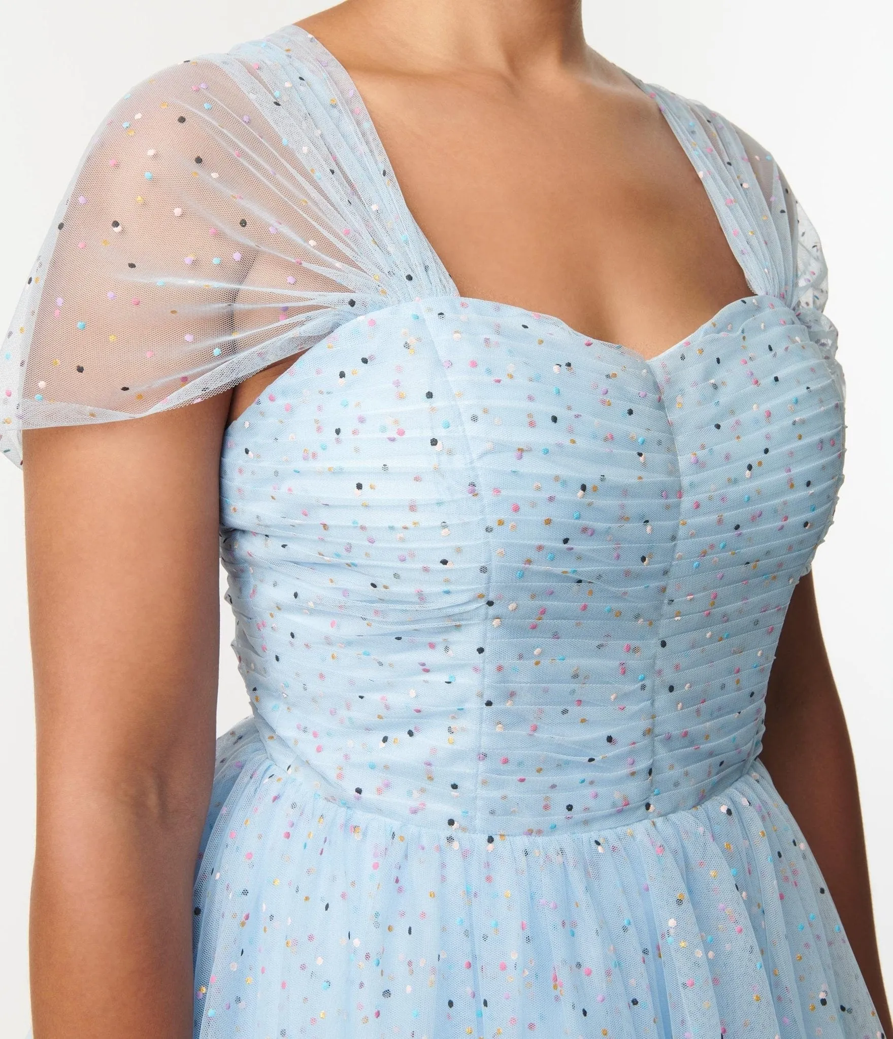 Vintage Light Blue Garden State Swing Dress