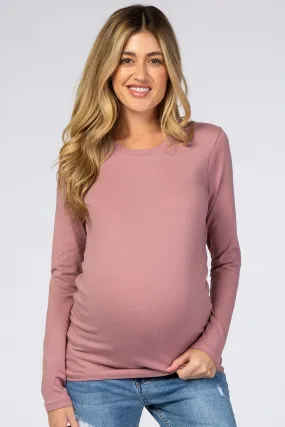 Pink Maternity Long Sleeve Tee