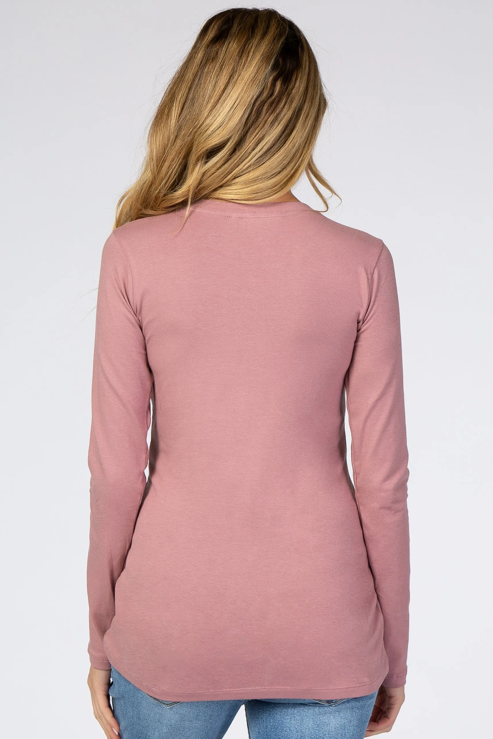 Pink Maternity Long Sleeve Tee