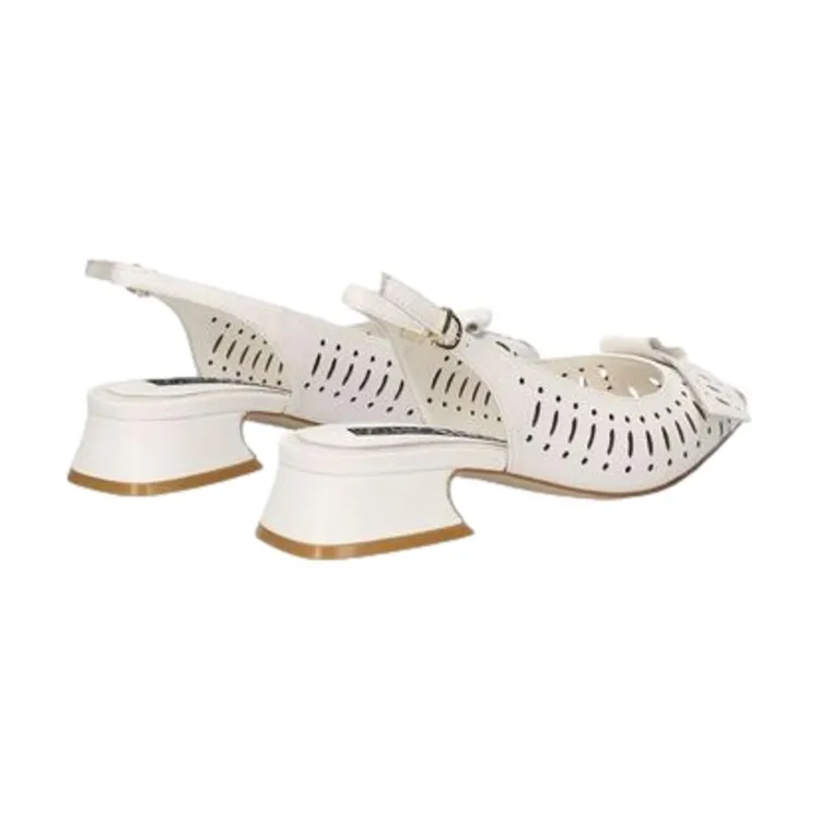 Gesso Women's Sling Back Dècolletè with Low Heel in Genuine Leather by Luciano Barachini