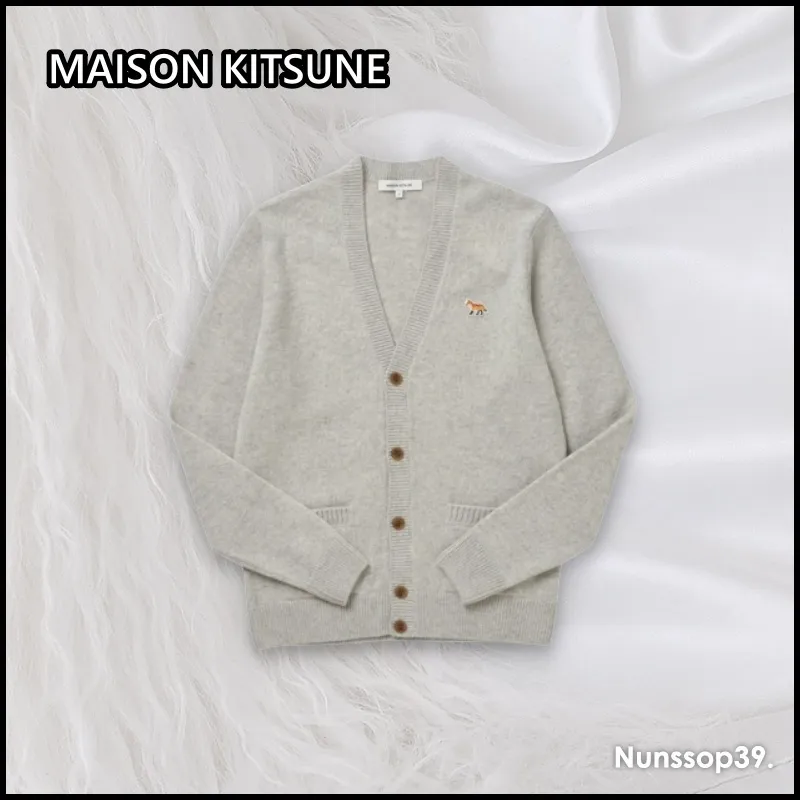 Wool Logo Designers Cardigans with Street Style from MAISON KITSUNE