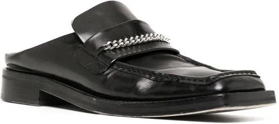 Martine Rose chain embellished slip on loafers Black