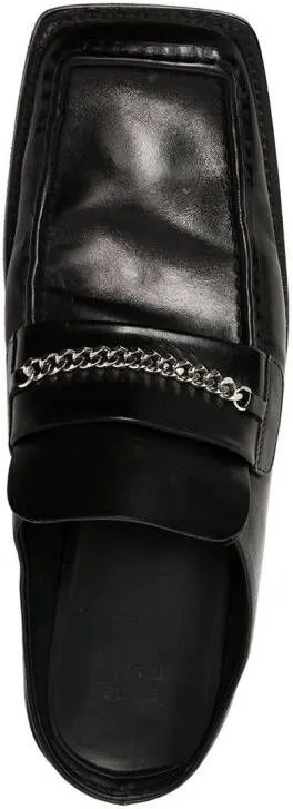 Martine Rose chain embellished slip on loafers Black