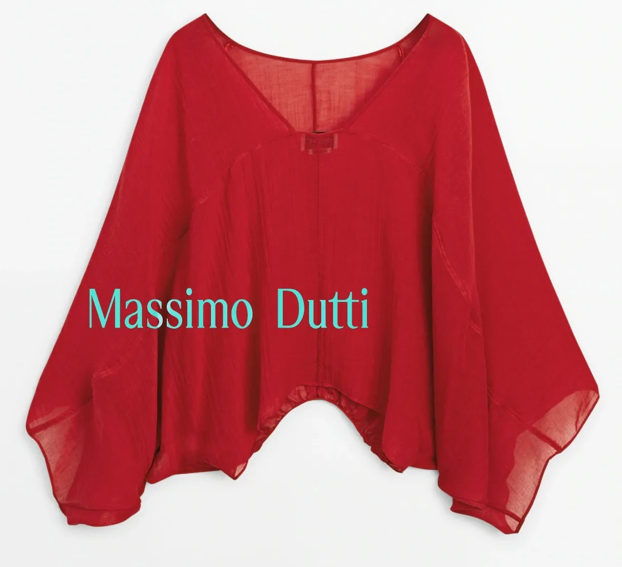 Massimo Dutti Casual Nylon Linen Long Sleeves Elegant Top