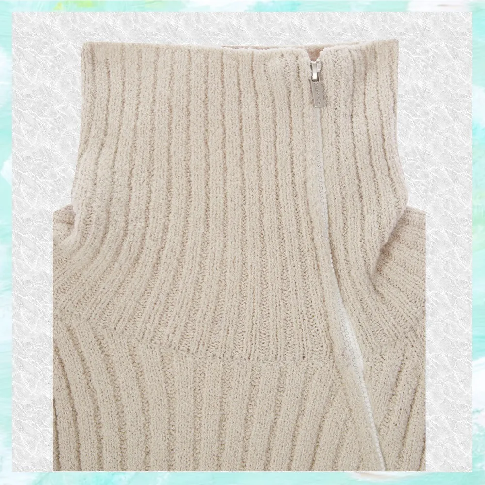 Wool High-Neck Office Style Long Sleeves by Matin Kim