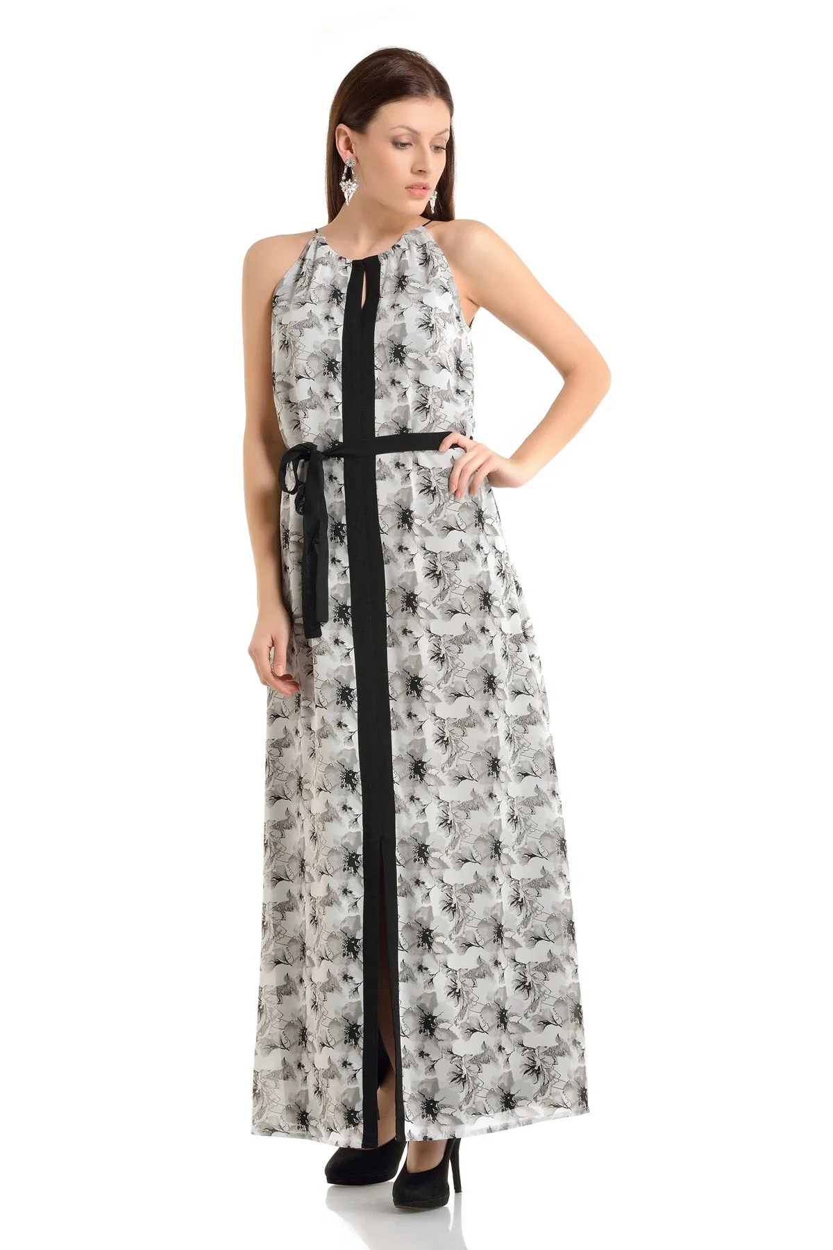 Lorene Front Slit Print Maxi