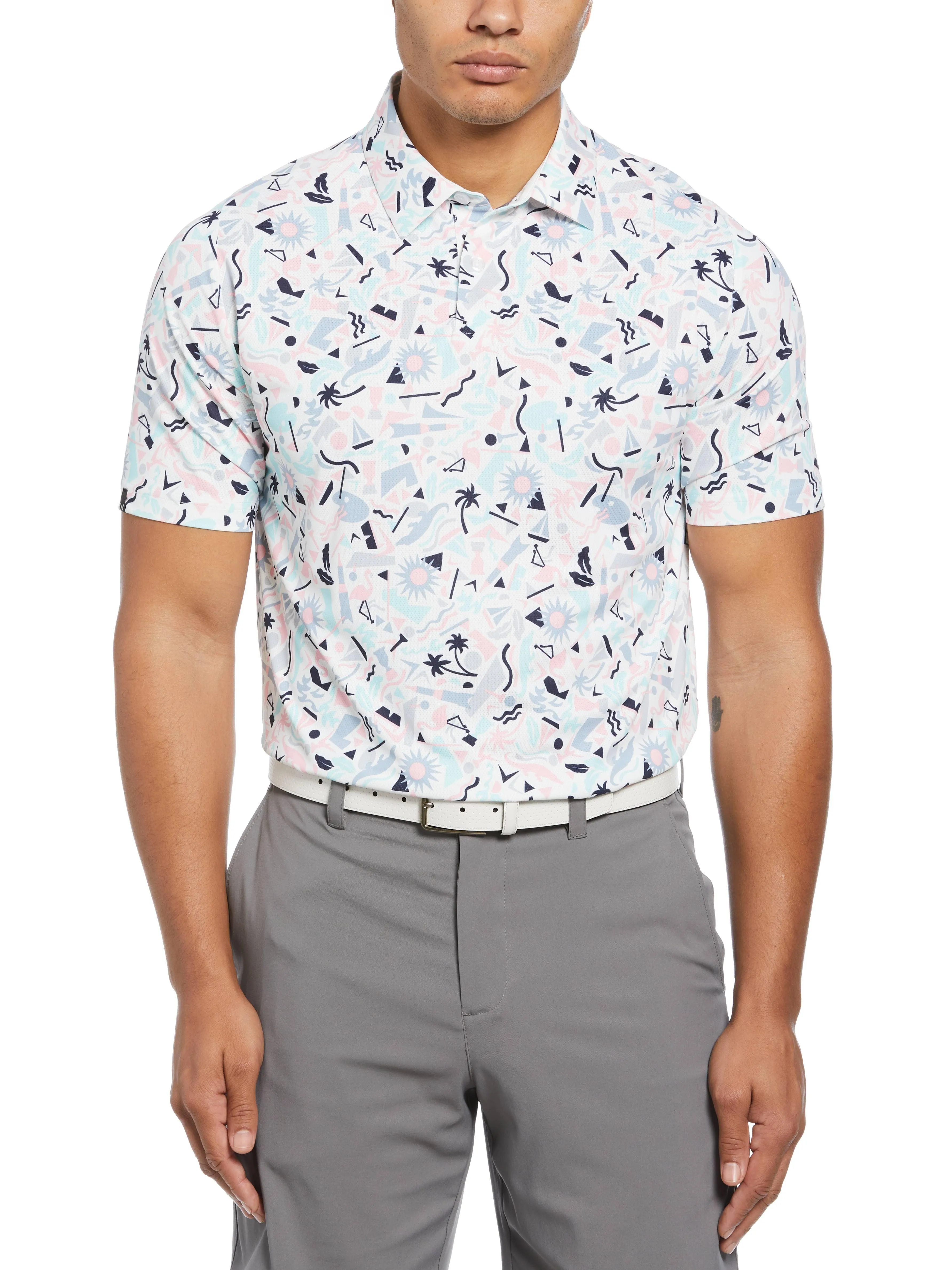 Mens Unique Florida Inspired Print Golf Polo