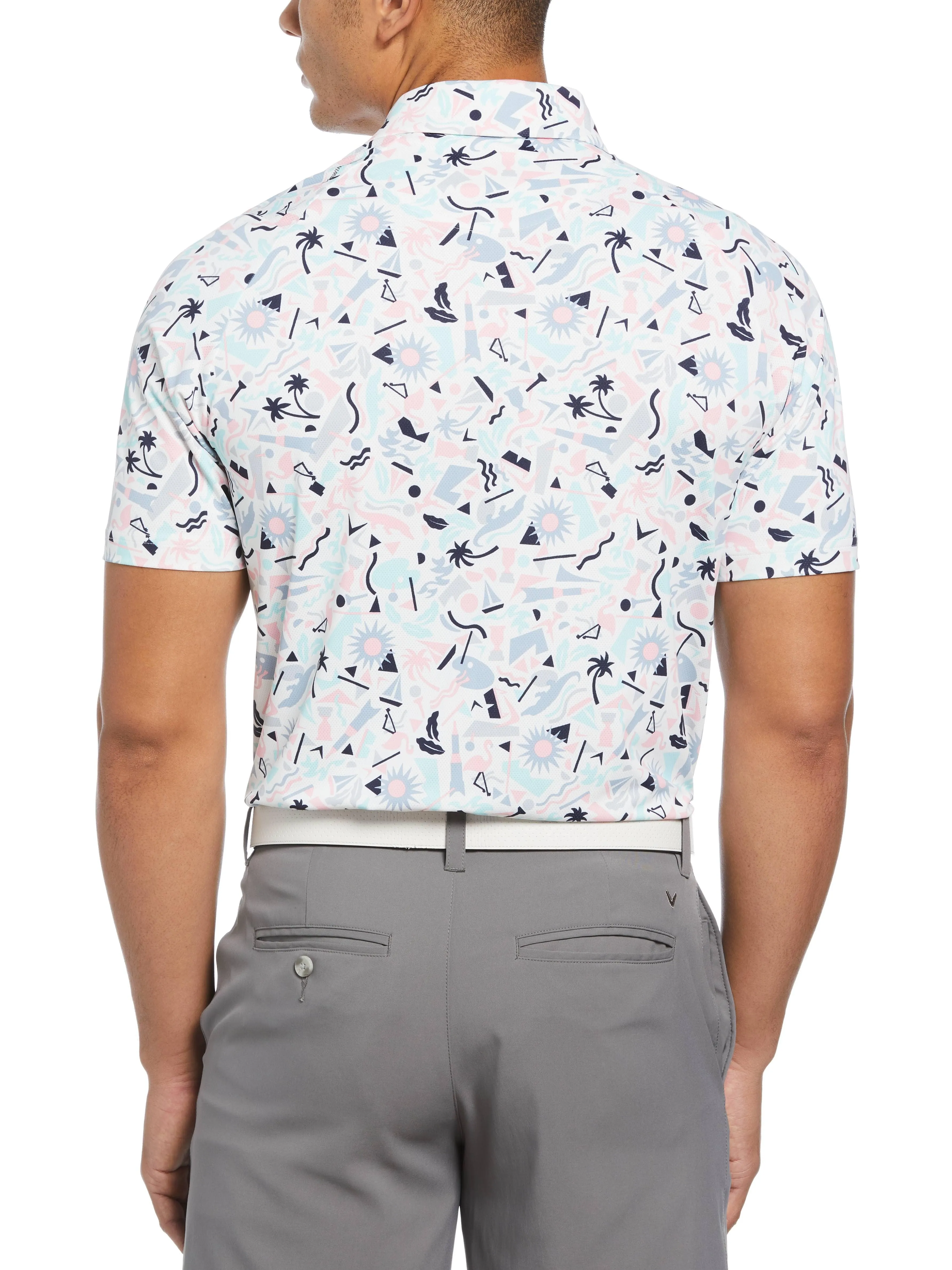 Mens Unique Florida Inspired Print Golf Polo