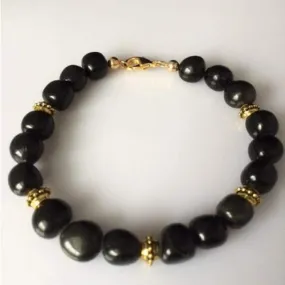 Men's Stylish Black Obsidian Bracelet