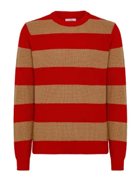 Red Sun68 Striped Sweater