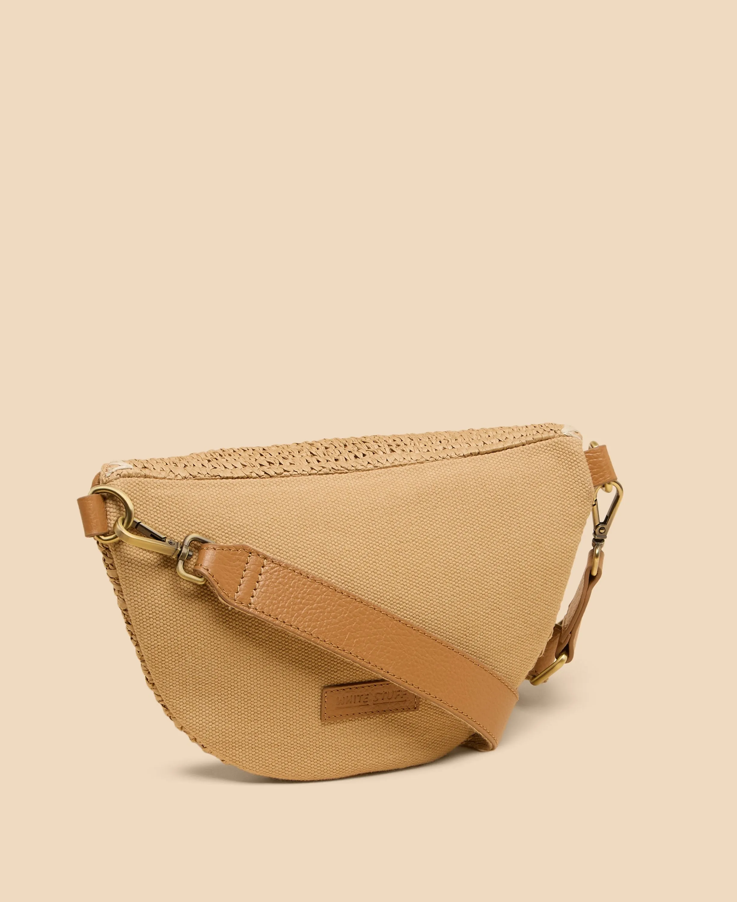 Mini Light Natural Raffia Sling Bag by Sebby