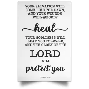 Minimalist Typography Poster - Your Healing Shall Spring Forth Speedily ~Isaiah 58:8~