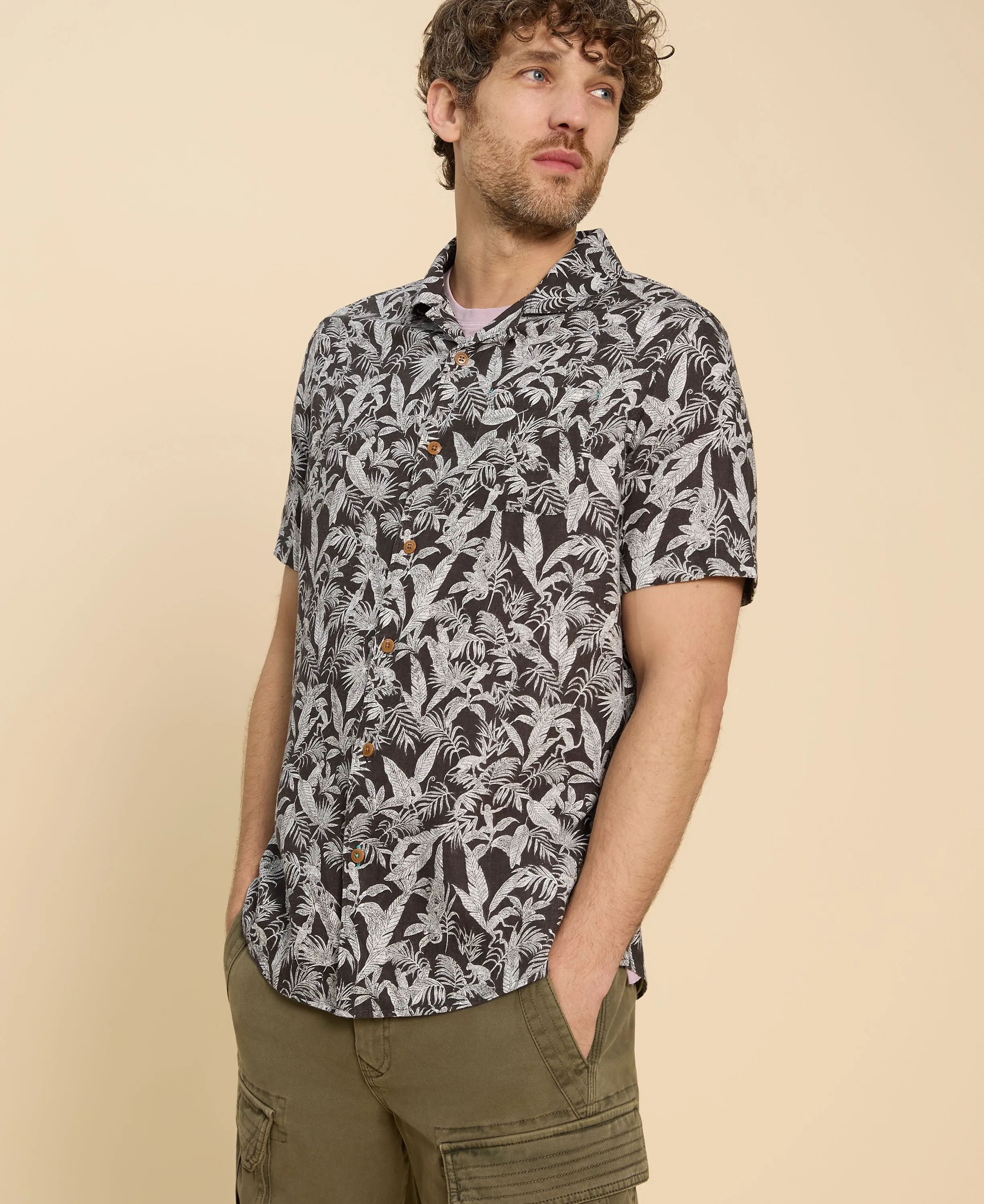 Monkey Printed Shirt Black Print