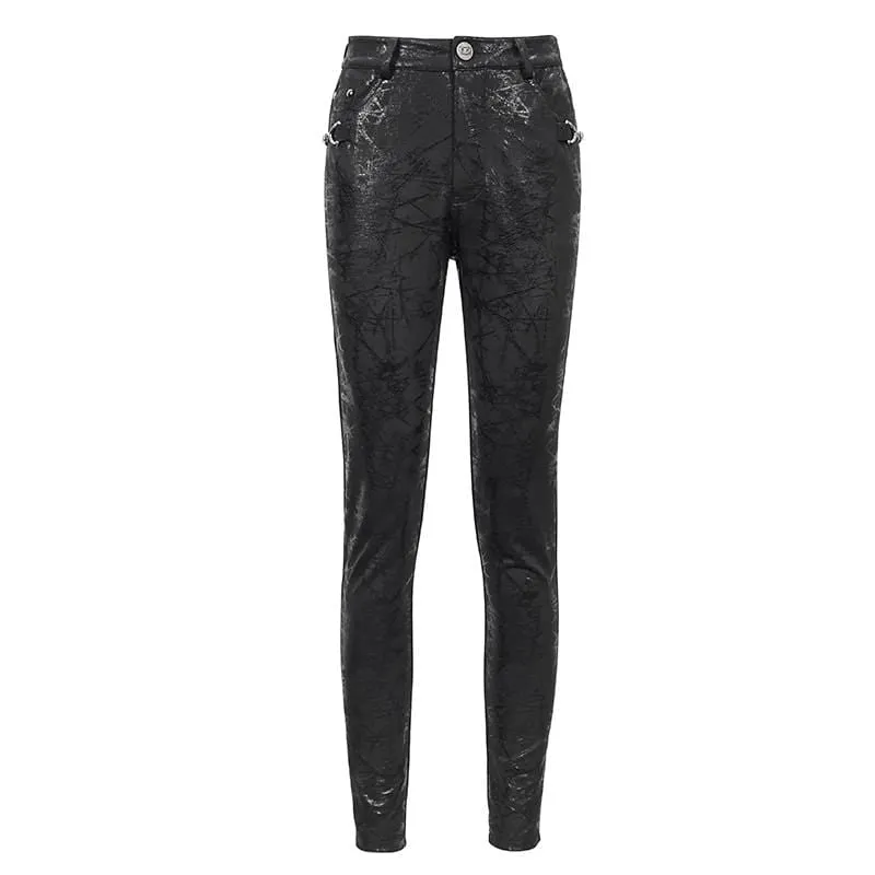 Monki split hem fitted pants in black