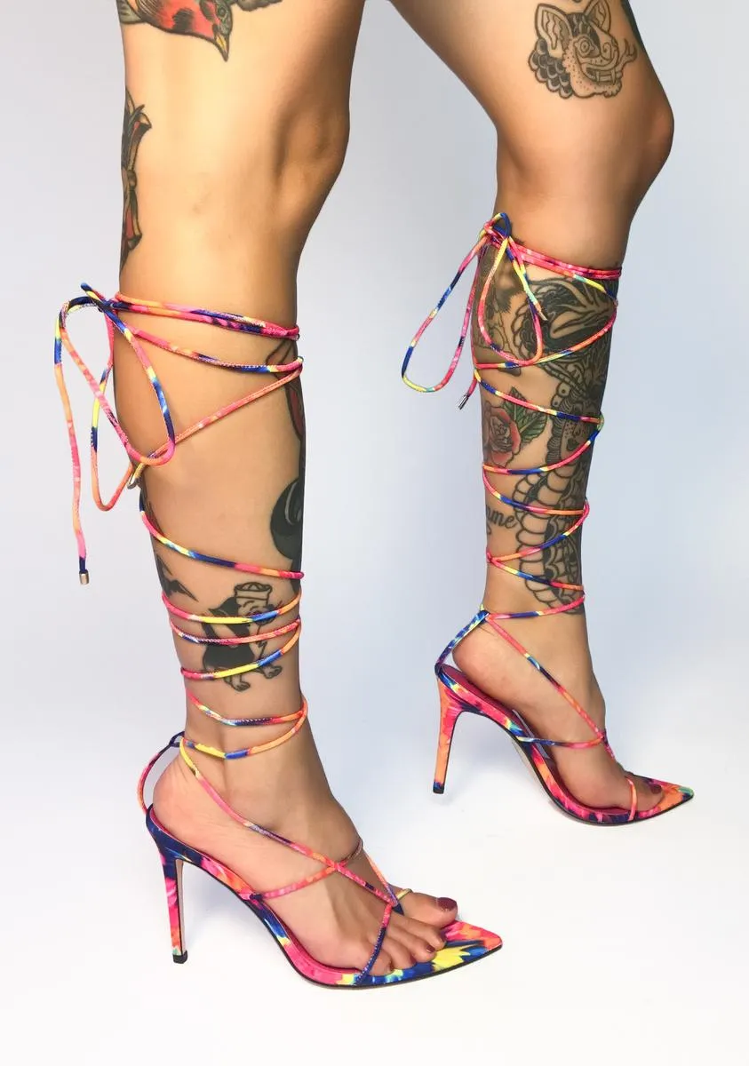 Nappa Lace-Up Heels