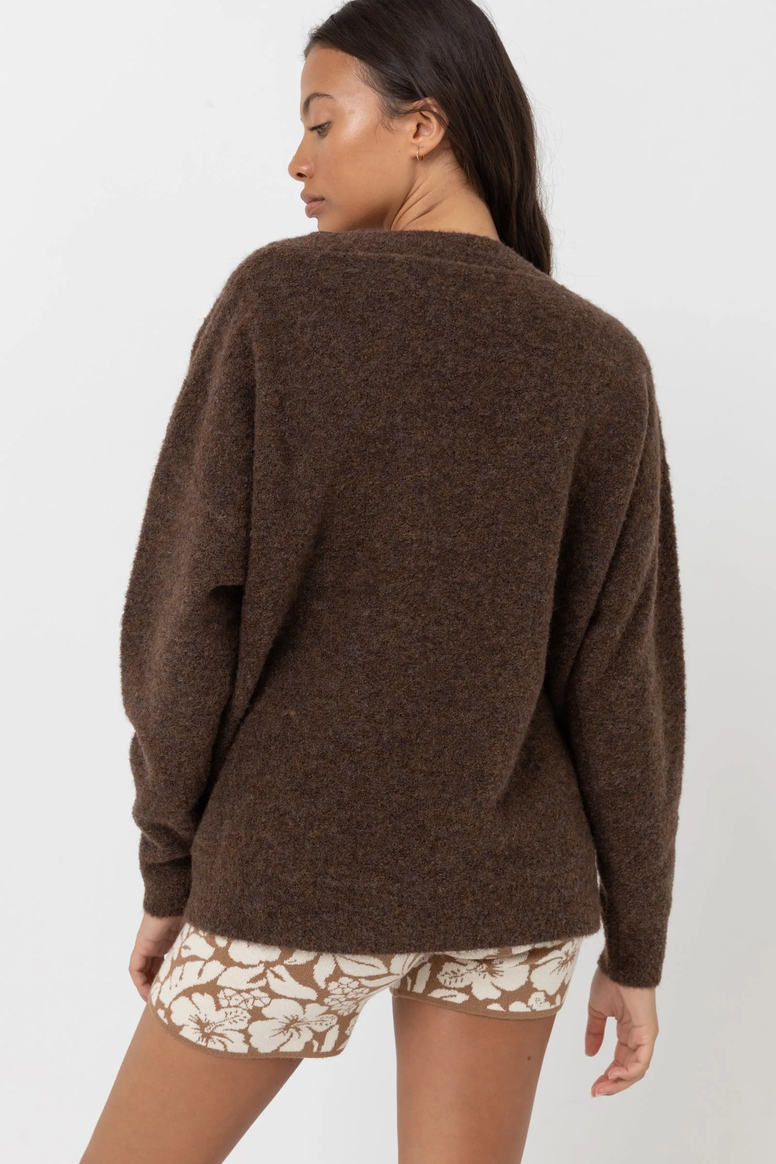 Moonstone Oversized V Neck Chocolate