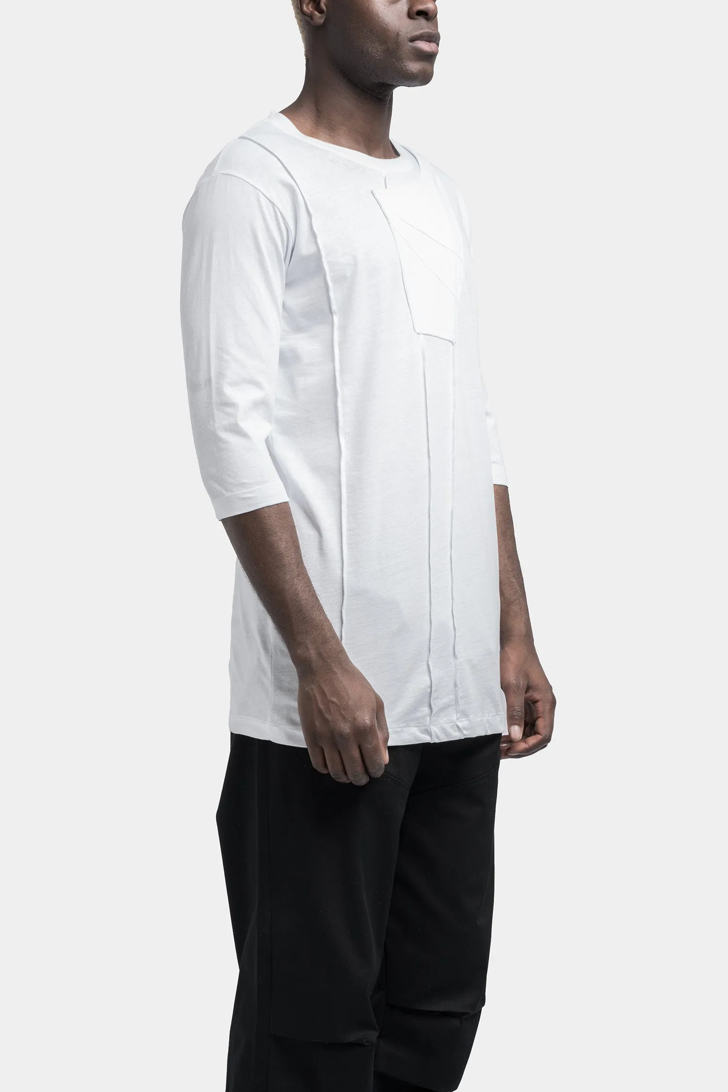 White Patch Panel T-Shirt