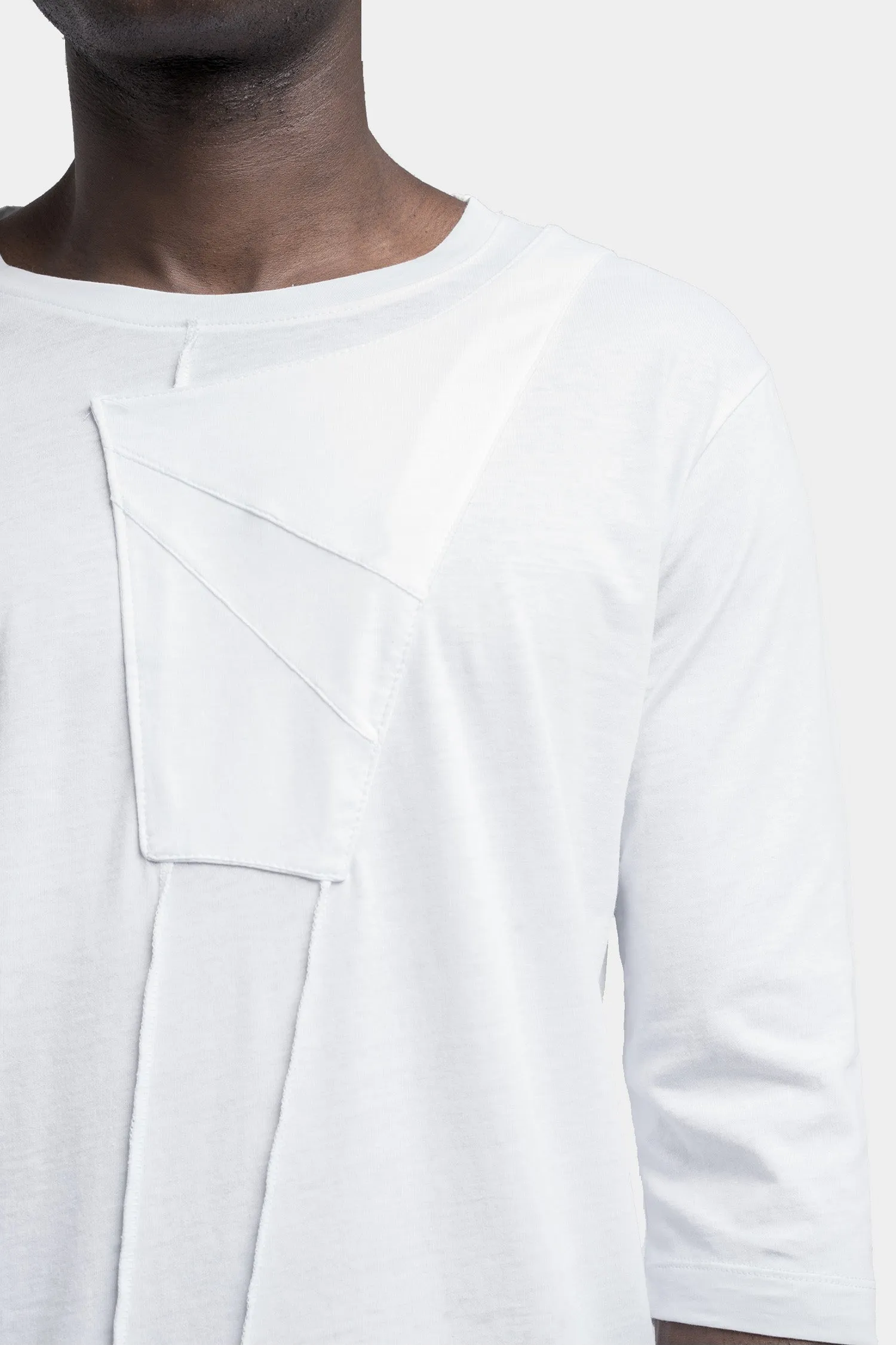 White Patch Panel T-Shirt