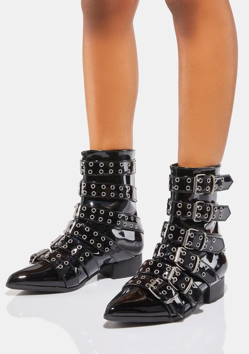 Patent Buckle Boots Warlock-70