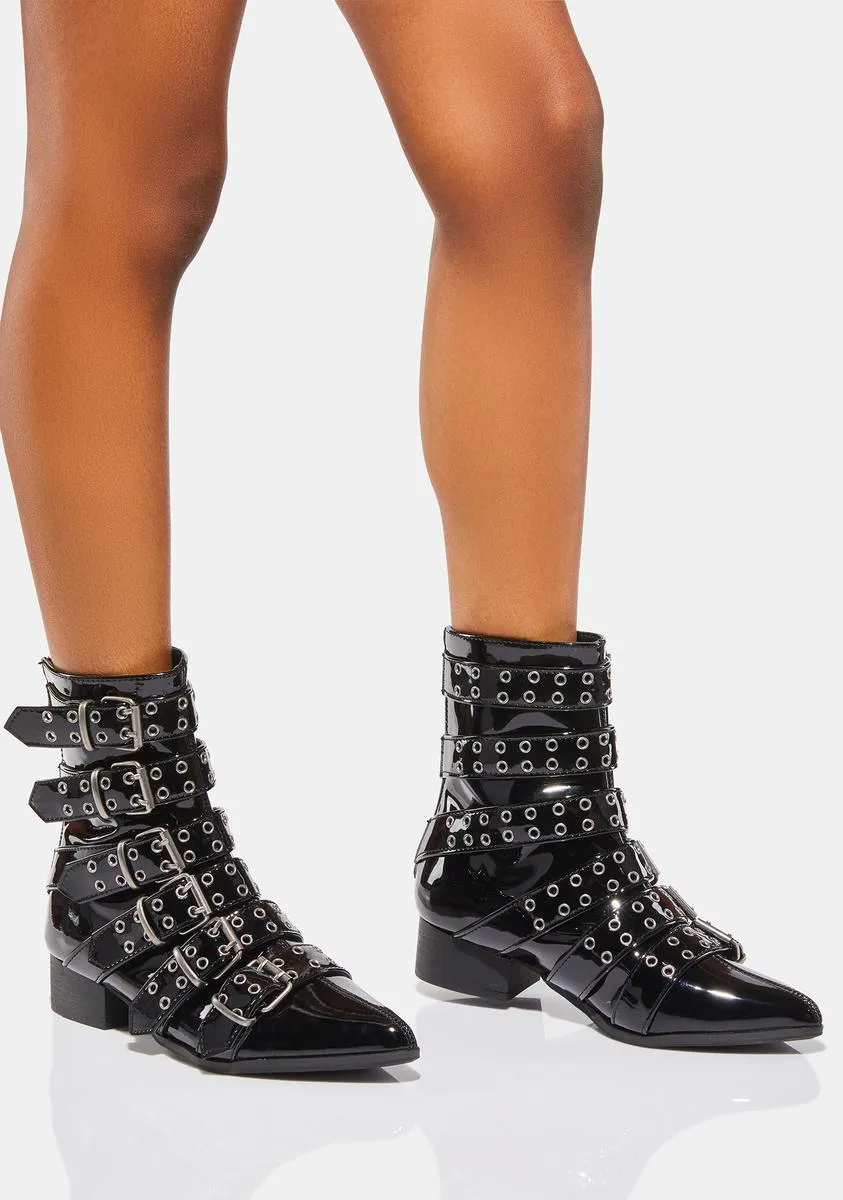 Patent Buckle Boots Warlock-70