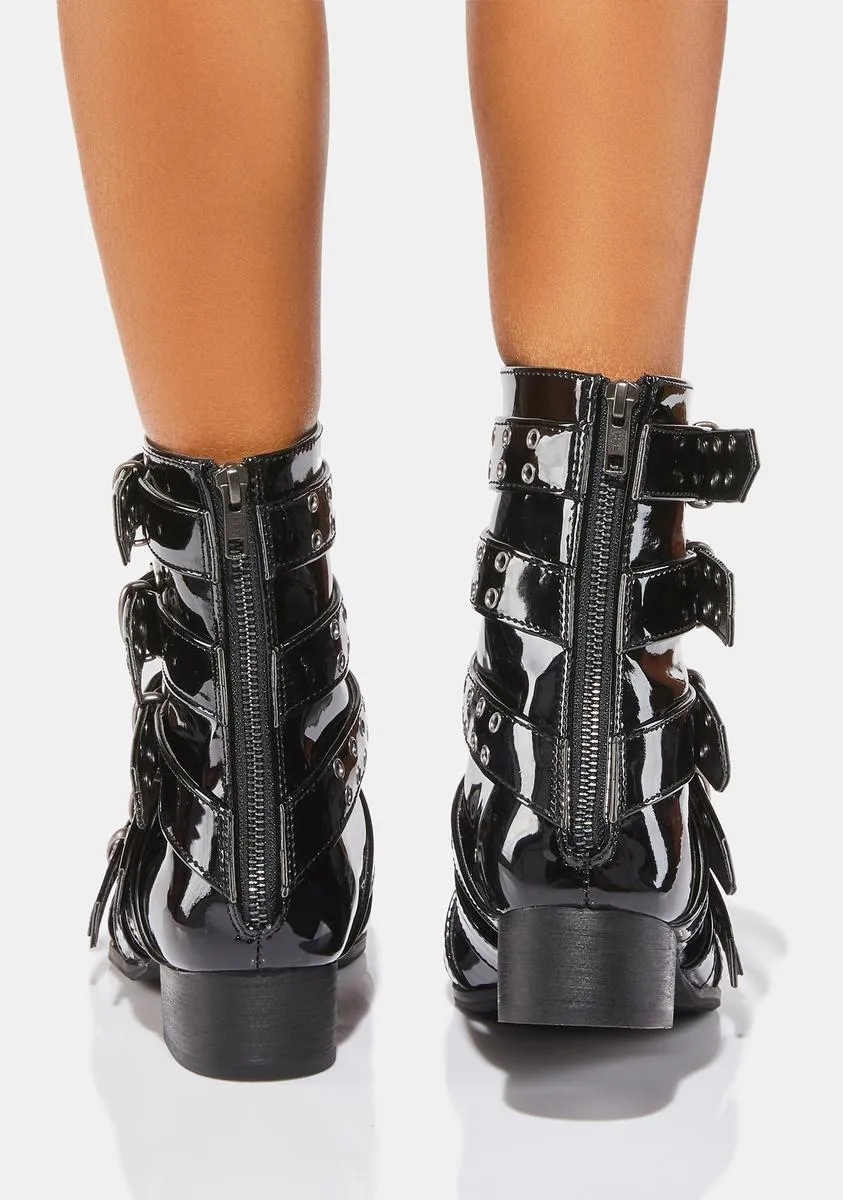 Patent Buckle Boots Warlock-70