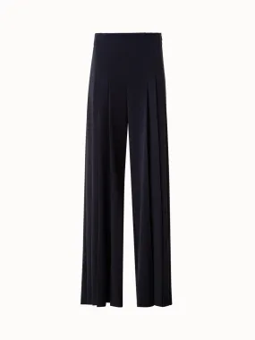 Patterned Wide Leg Pleated Pants