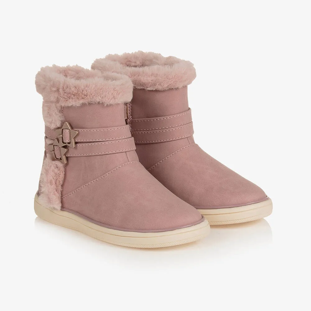 Pink Star Buckle Boots for Girls