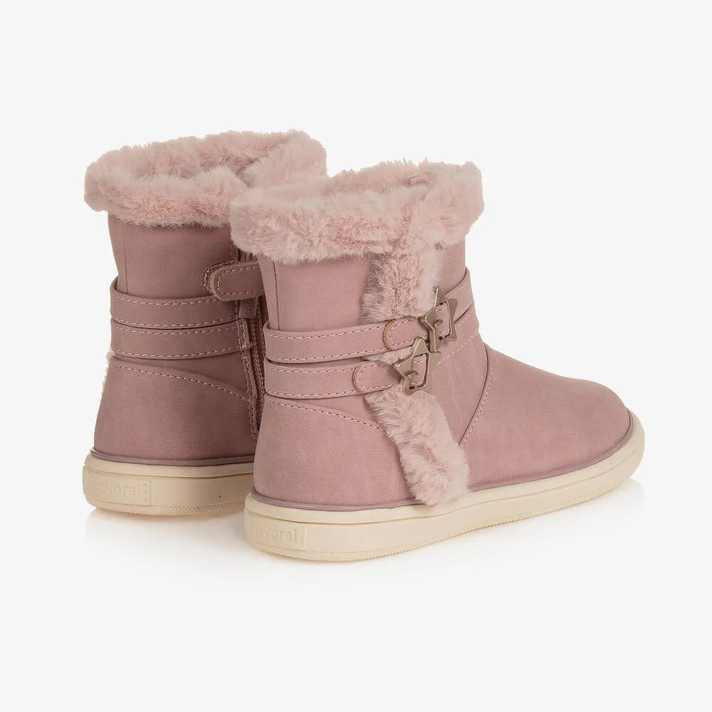 Pink Star Buckle Boots for Girls