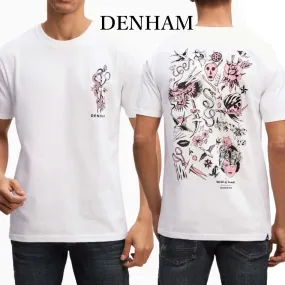 DENHAM Surf Style T-Shirts with Plain Cotton and Logo