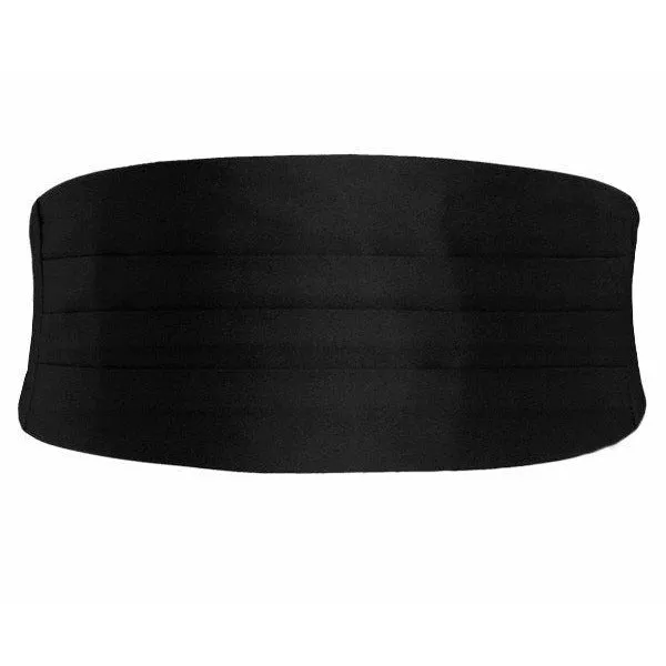 Black Elasticated Pleated Cummerbund