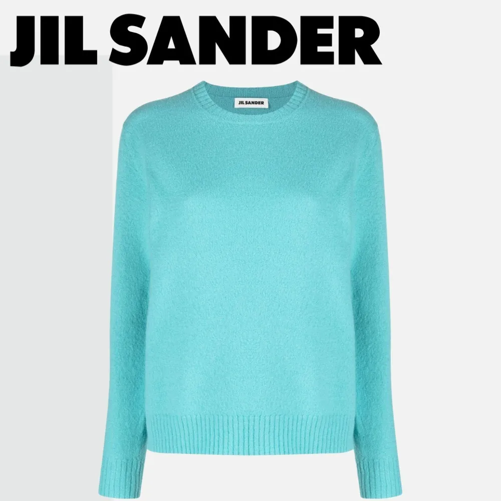 Jil Sander Casual Wool Long Plain V-neck & Crew Neck