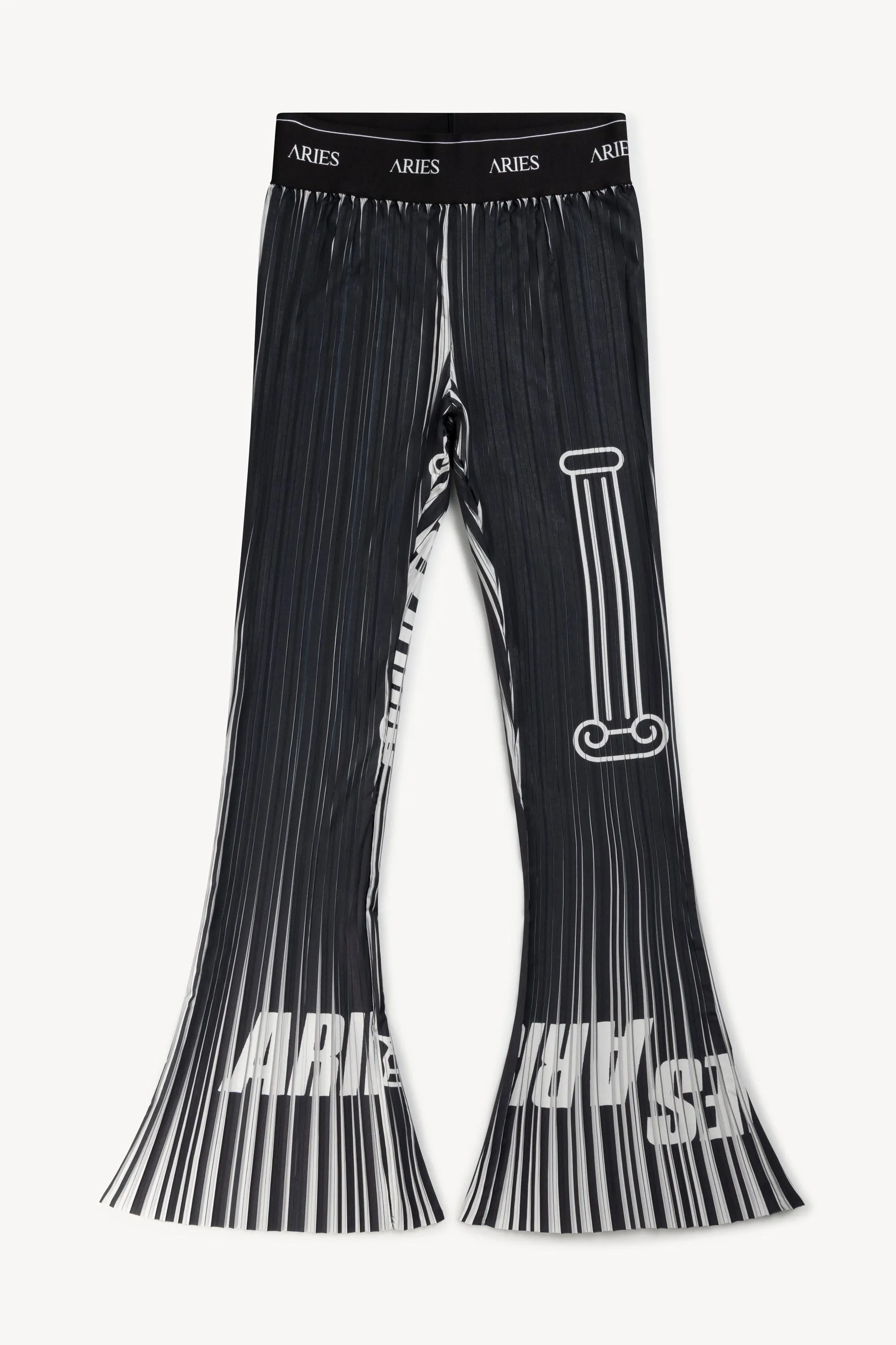 Graphic Bell Bottoms with Pleats