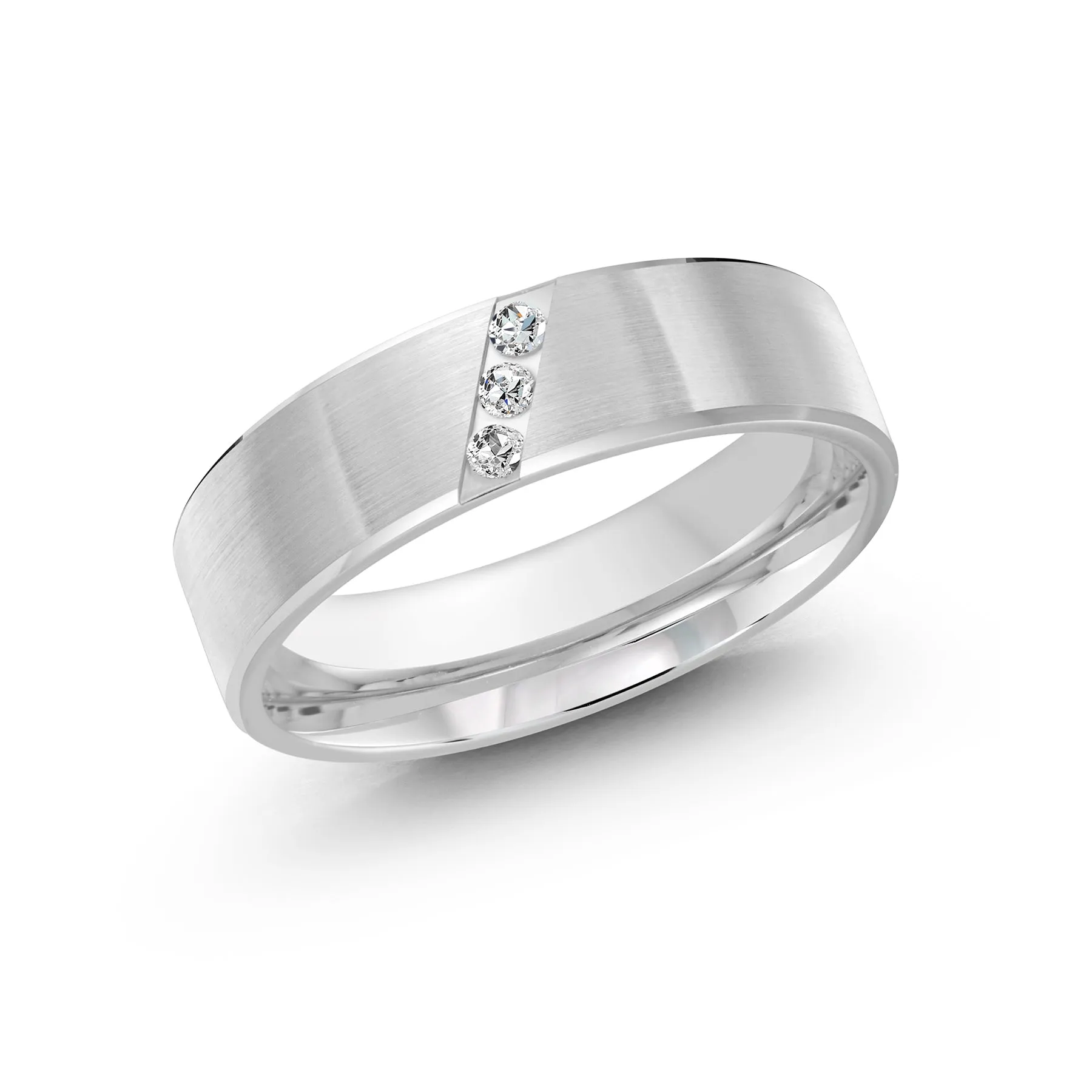 Diamond Wedding Ring for Men with Satin Finish