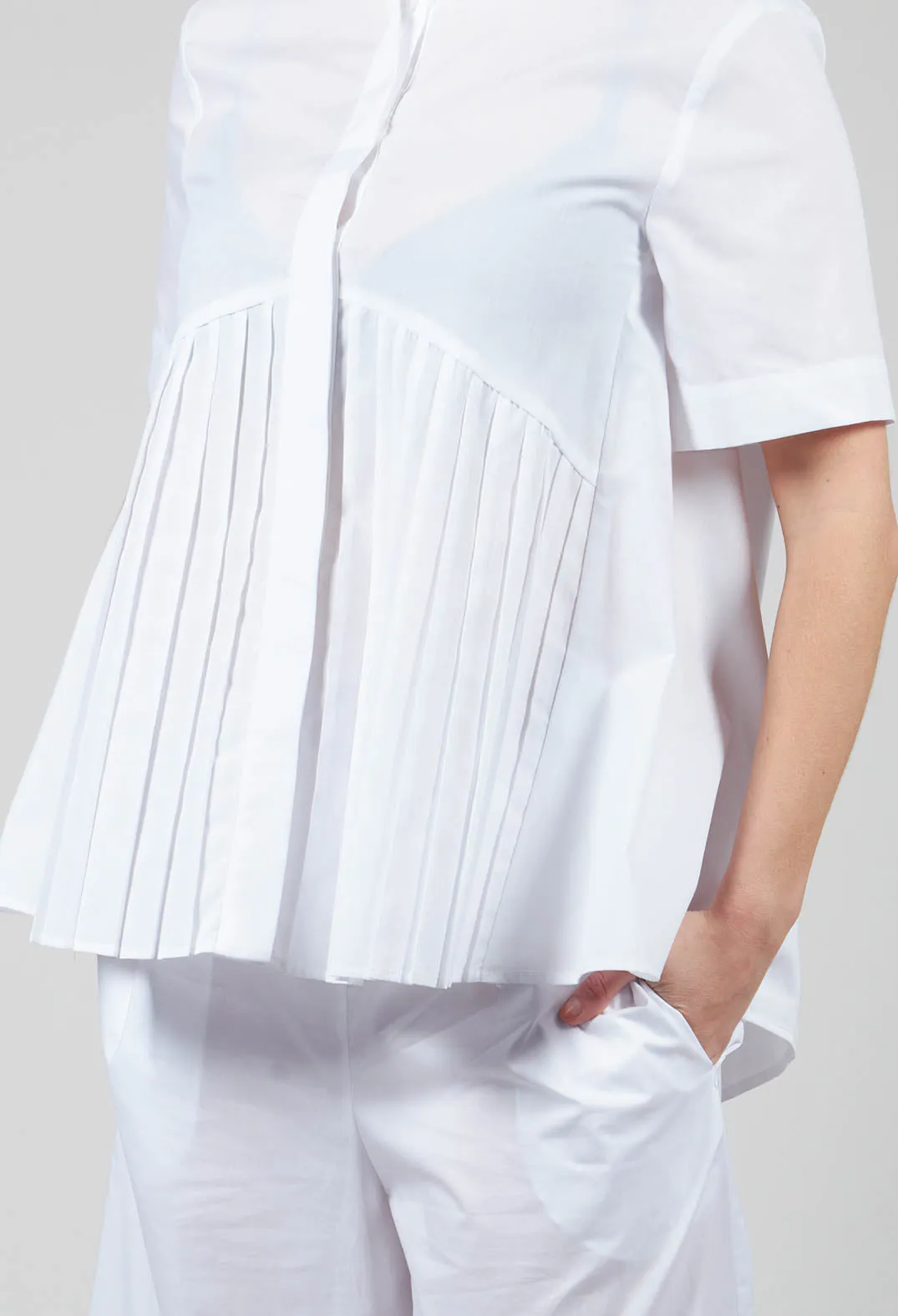 White Pleated Shirt