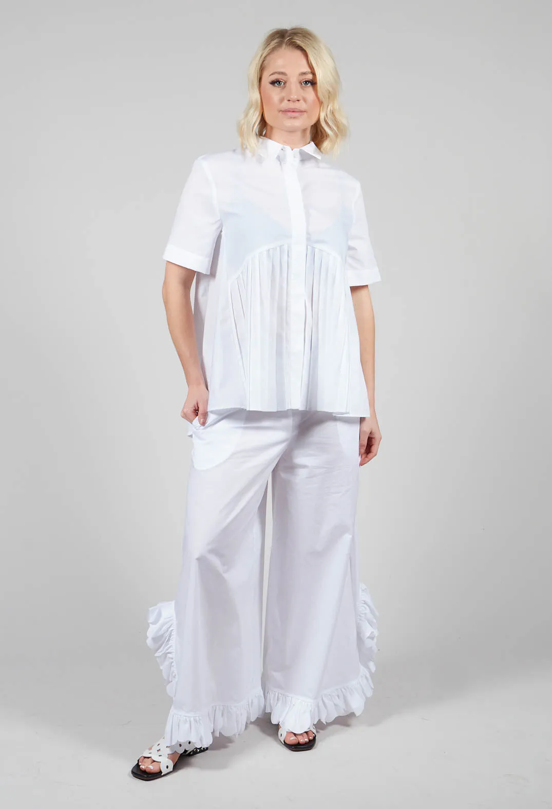 White Pleated Shirt