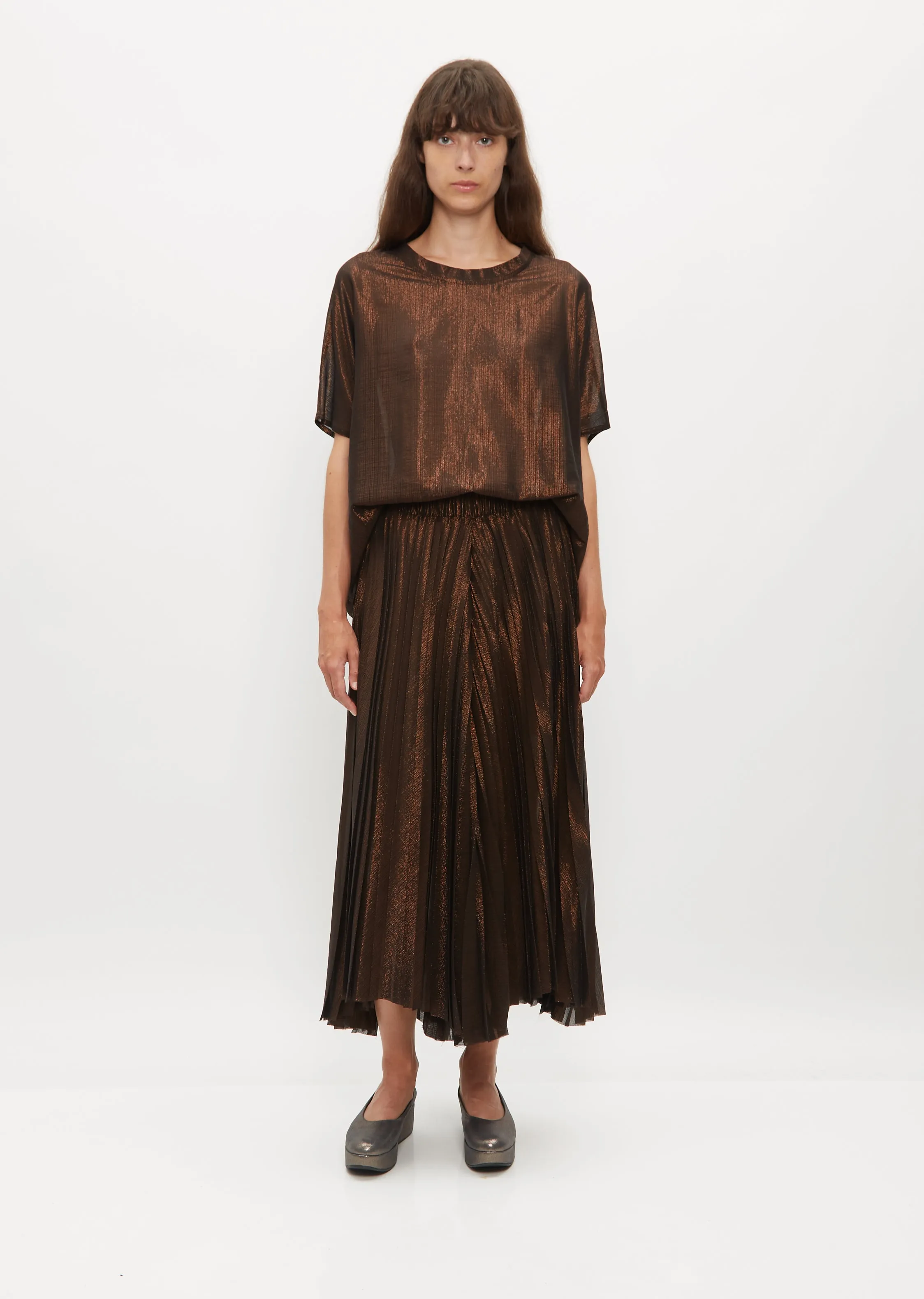 Pleated Trousers in Bronzo