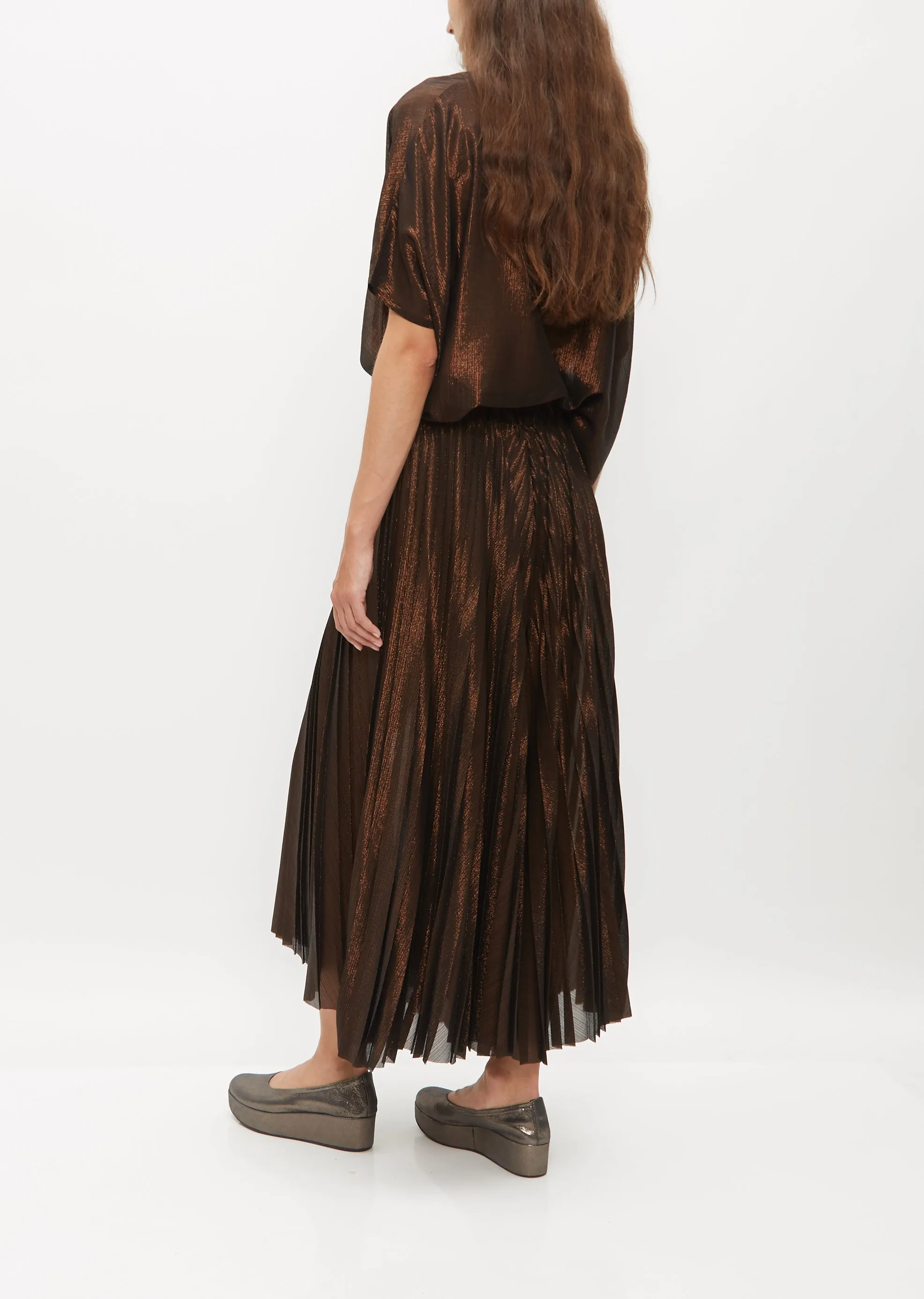 Pleated Trousers in Bronzo