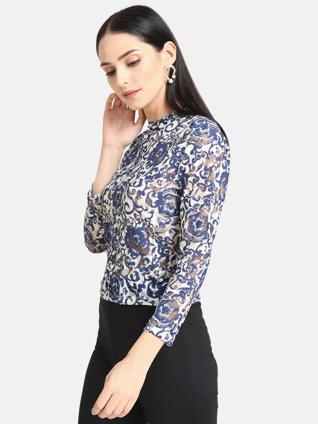 Print Lace Top