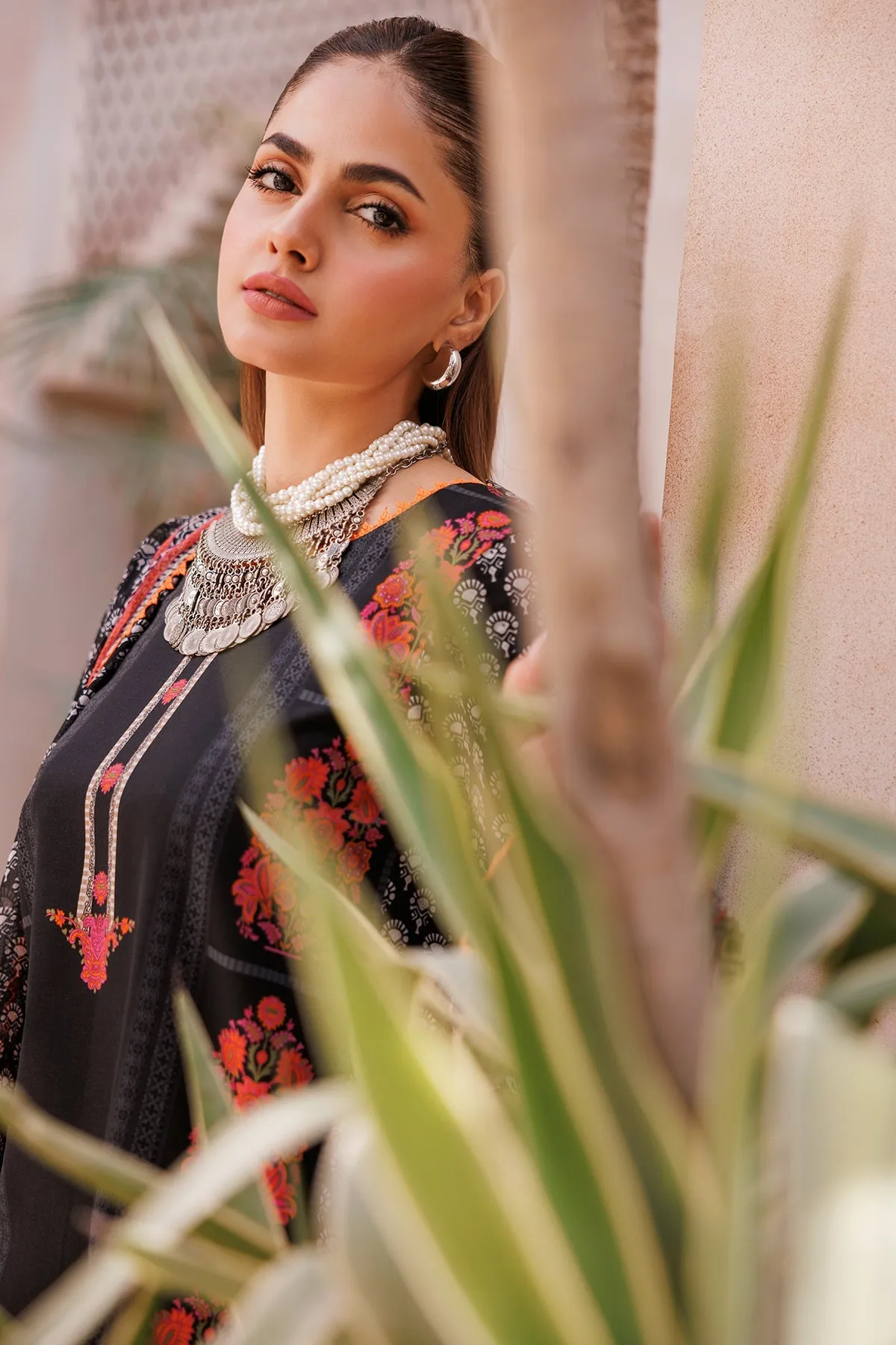 3-Piece Unstitched Lawn Shirt with Printed Chiffon Dupatta and Trouser CP4-61