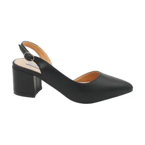 Sling Back Tacco Medio Con Cinturino Black\